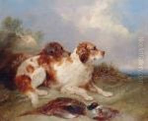 Spaniels With Dead Game by George Armfield