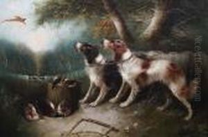 Spaniels With The Day's Bag 'e. Armfield' by George Armfield