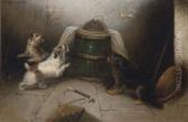 Terriers At A Rabbit Hole; And Terriers Ratting In A Barn - view 1