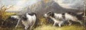 Gundogs On The Scent; And Dogs Hunting In Shrubland