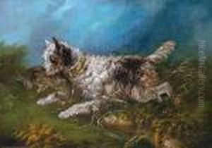 Terrier Running With A Hare