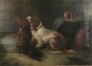 Interior With Three Dogs by George Armfield