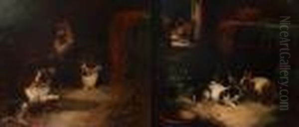 Three Dogs In An Interior - view 1