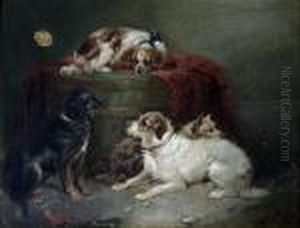 Interior Scene With Dogs by George Armfield