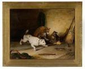 168. "three Terriers Ratting In A Barn"