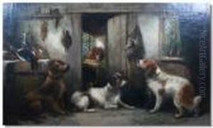 Dogs In A Cottage Interior With Dead Game