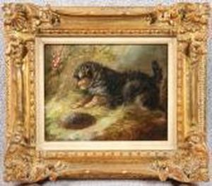 Terrier And Hedgehog by George Armfield