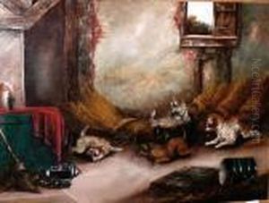 Terriers Ratting In A Stable