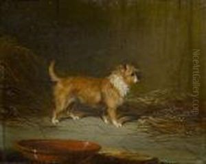 A Terrier In A Stable by George Armfield