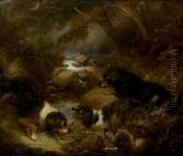 Four Terriers Otter Hunting - view 1