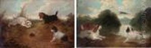 Terriers Disturbing Ducks; And The Rabbit's Escape by George Armfield