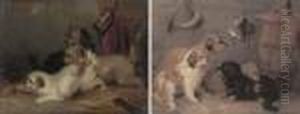 Terriers Ratting; And Spaniels In A Larder