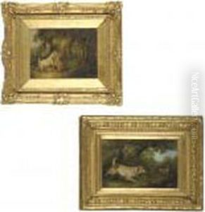 A Terrier Chasing A Rabbit by George Armfield