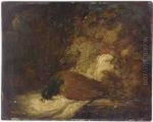 A Pheasant With Fruit On A Ledge by George Armfield