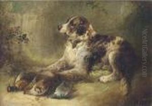 A Spaniel With Dead Game by George Armfield
