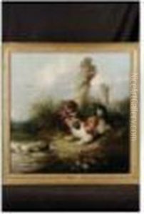 Spaniels Flushing Duck by George Armfield