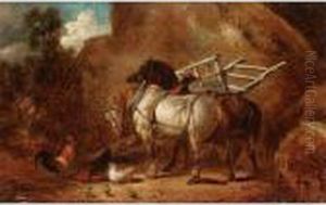 Horses And Chickens by George Armfield