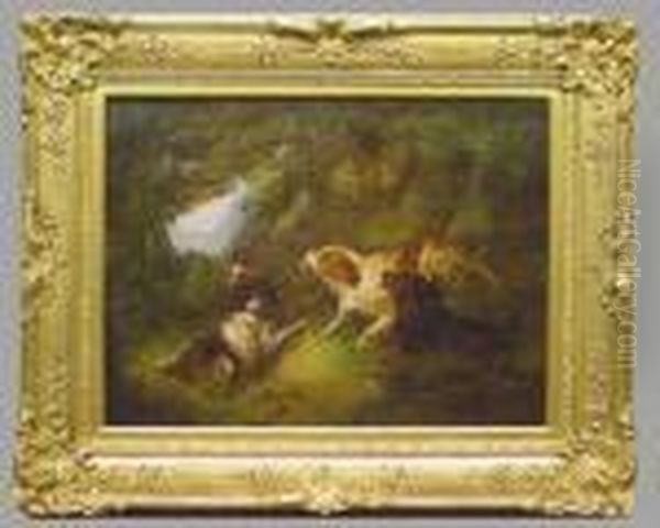 Spaniels Flushing Pheasant - view 1
