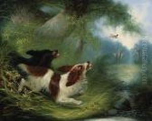 Spaniels Putting Up A Duck by George Armfield
