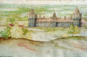 View of Nonsuch Palace in Surrey by Joris Hoefnagel