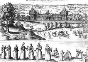 Elizabeth I s Procession Arriving at Nonesuch Palace and Illustrations of Social Hierarchy by Joris Hoefnagel