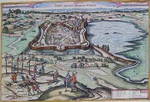 The Hungarian Fort of Papa at the time of the Ottoman sieges by Joris Hoefnagel
