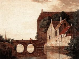 View of a Bridge by Jan Van Der Heyden