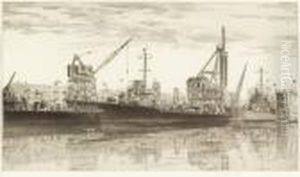 Destroyers In Wet Basin At
Federal Shipbuilding And Drydockcompany, South Kearny, N.j. U.s.s.
Radford, Quick, Mervine. by John Taylor Arms