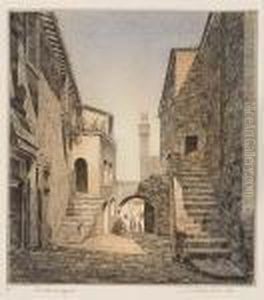 An Old Courtyard, Italy>. by John Taylor Arms
