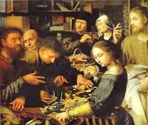 Jesus Summons Matthew To Leave The Tax Office 1536 by Jan Sanders Van Hemessen