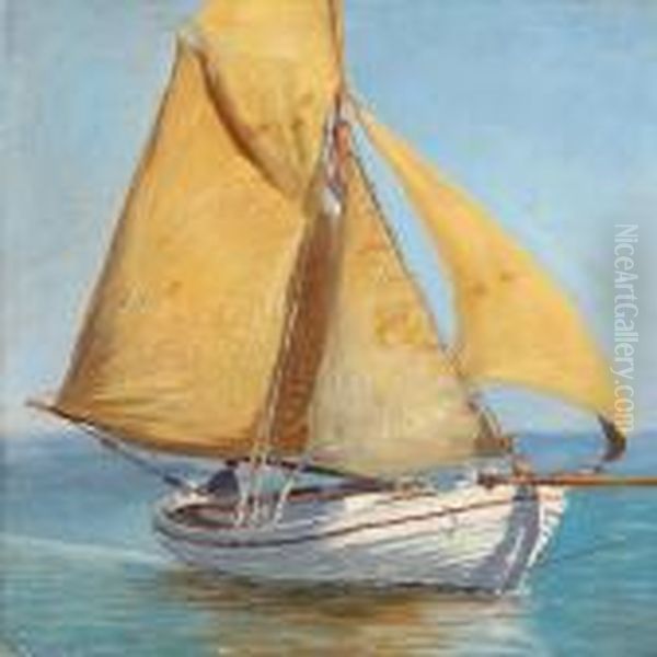 Seascape With A Sailing Boat - view 1