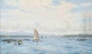 Fishing Boats With Outriggers, Ceylon