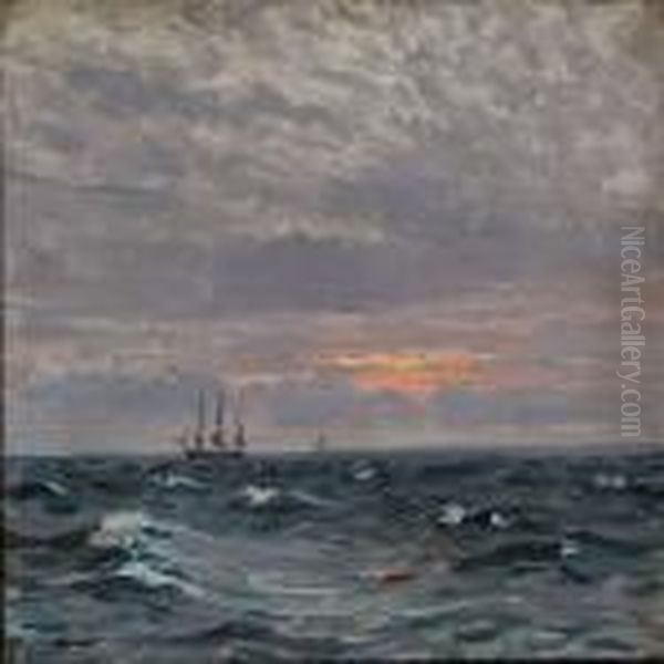 Seascape With Sunset - view 1