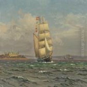 Ships Off Kronborg by Vilhelm Karl Ferd. Arnesen