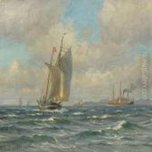 Seascape by Vilhelm Karl Ferd. Arnesen