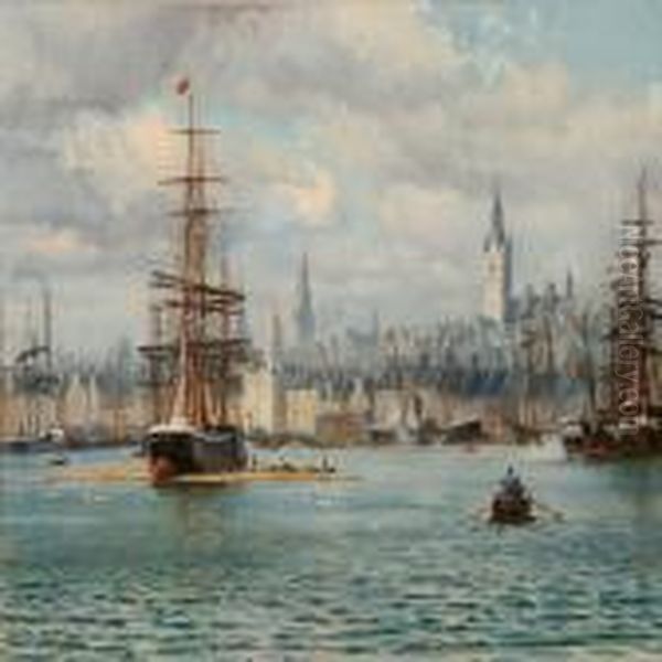 Barque Petertordenskjold Unloading Timber In Aberdeen - view 1