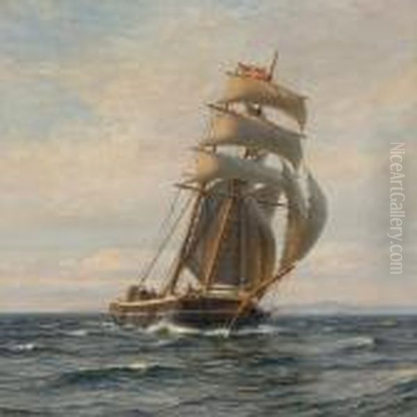 Sailing Ship With The Dannebrog In The Mast - view 1