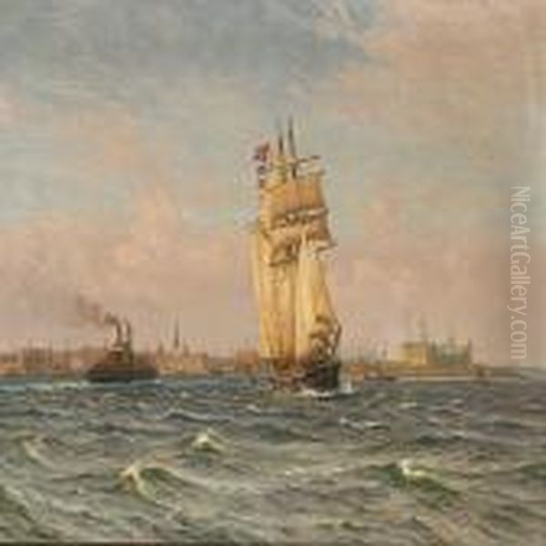 Marine With Shipsoff The Coast Of Elsinore - view 1