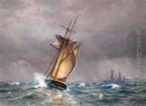Segelschiffeauf Sturmischer See - view 1