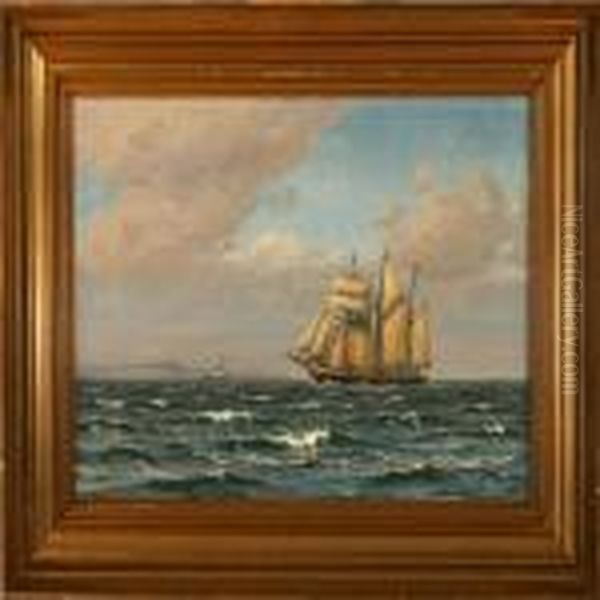 Seascape With Abrigantine On Open Sea - view 1