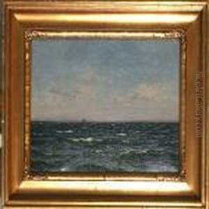 Marine In Calmweather, In The Background A Sailing Ship Near A Coast Marine In Calmweather, In The Background A Sailing Ship Near A Coast