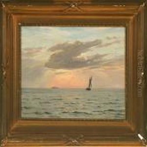 Sunrise At Theentrance To Flensburg Fiord by Vilhelm Karl Ferd. Arnesen