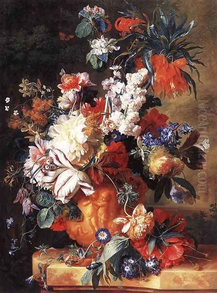 Bouquet of Flowers in an Urn 1724 by Jan Van Huysum