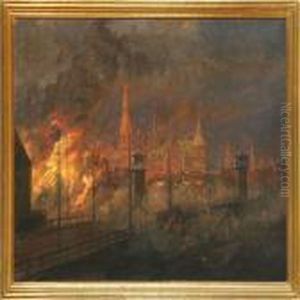 A Bombardment Of Copenhagen January 27 by Vilhelm Karl Ferd. Arnesen