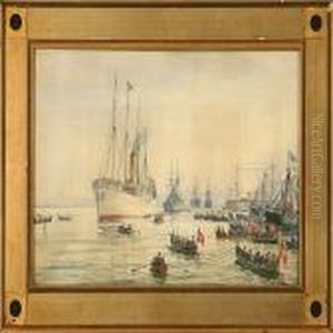 Frederik D. 8de Ombord Paa Birma I Reykjaviks Havn by Vilhelm Karl Ferd. Arnesen