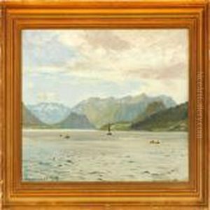 Norwegian Fiord Scenefrom Andalsnes by Vilhelm Karl Ferd. Arnesen
