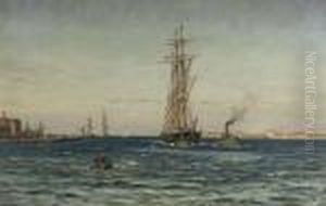 Sailing Out From The Harbour by Vilhelm Karl Ferd. Arnesen