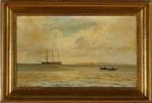 A Marine With A Schoonerbrig by Vilhelm Karl Ferd. Arnesen
