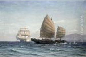A Naval Engagement by Vilhelm Karl Ferd. Arnesen