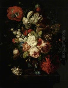 A Vase of Flowers by Jan Van Huysum
